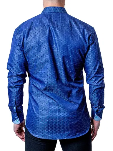 Maceoo Men's Einstein Dot Paisley Shirt - Blue | Thumbnail 4 Maceoo Men's Einstein Dot Paisley Shirt - Blue | Thumbnail 4