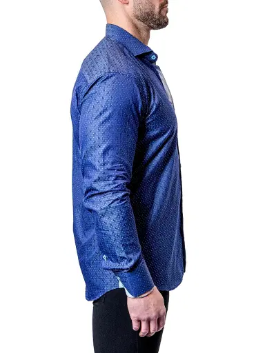 Maceoo Men's Einstein Dot Paisley Shirt - Blue | Thumbnail 5 Maceoo Men's Einstein Dot Paisley Shirt - Blue | Thumbnail 5