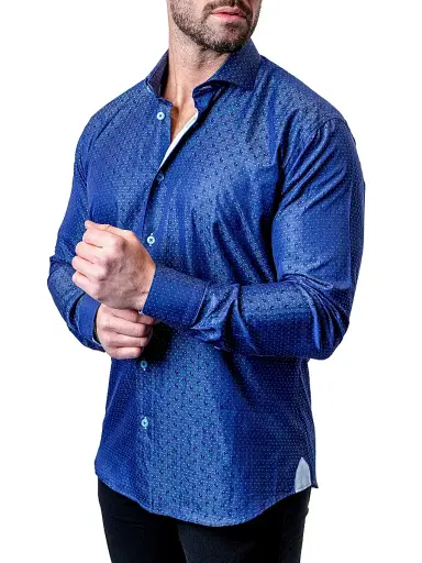 Maceoo Men's Einstein Dot Paisley Shirt - Blue | Thumbnail 6 Maceoo Men's Einstein Dot Paisley Shirt - Blue | Thumbnail 6