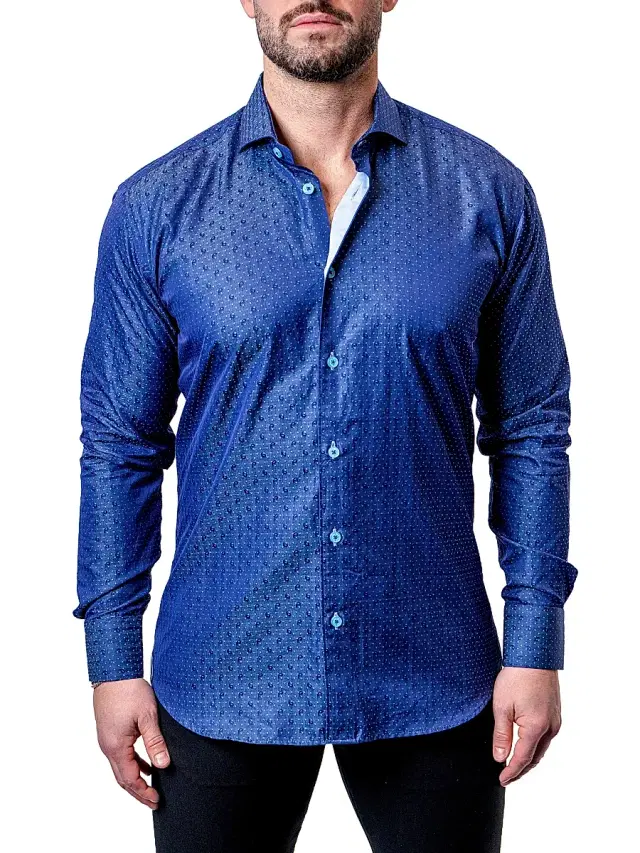 Men's Einstein Dot Paisley Shirt - Blue