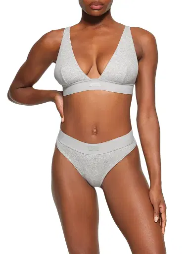 Skims Women's Cotton Rib Plunge Bralette | Thumbnail 3 Skims Women's Cotton Rib Plunge Bralette | Thumbnail 3
