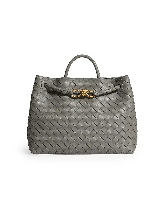 Bottega Veneta Women's Andiamo  Intrecciato Leather Top-Handle Bag - Basalt