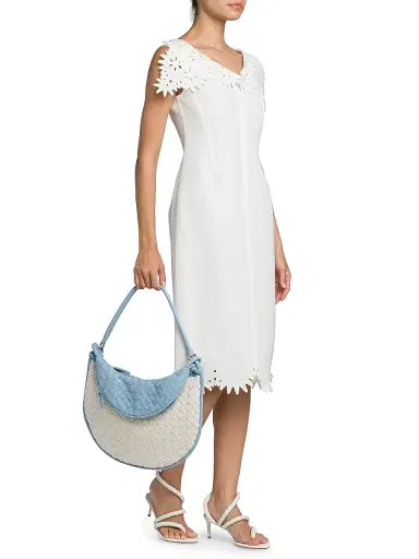 Bottega Veneta Women's Floral Cut-Out Midi-Dress - Chalk - Size 4 | Thumbnail 2 Bottega Veneta Women's Floral Cut-Out Midi-Dress - Chalk - Size 4 | Thumbnail 2