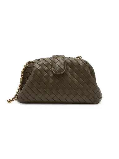 Bottega Veneta Women's Lauren 1980 Padded Intrecciato Leather Clutch - Kaki | Thumbnail 6 Bottega Veneta Women's Lauren 1980 Padded Intrecciato Leather Clutch - Kaki | Thumbnail 6