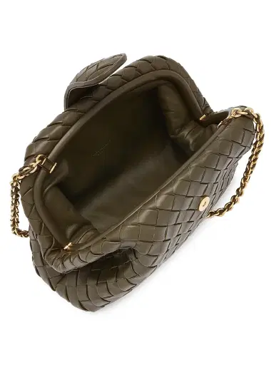 Bottega Veneta Women's Lauren 1980 Padded Intrecciato Leather Clutch - Kaki | Thumbnail 8 Bottega Veneta Women's Lauren 1980 Padded Intrecciato Leather Clutch - Kaki | Thumbnail 8