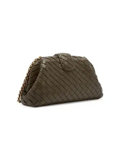 Bottega Veneta Women's Lauren 1980 Padded Intrecciato Leather Clutch - Kaki | Thumbnail 9 Bottega Veneta Women's Lauren 1980 Padded Intrecciato Leather Clutch - Kaki | Thumbnail 9