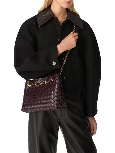 Bottega Veneta Women's Andiamo Small Chain Intrecciato Leather Top-Handle Bag - Barolo Brass | Thumbnail 2 Bottega Veneta Women's Andiamo Small Chain Intrecciato Leather Top-Handle Bag - Barolo Brass | Thumbnail 2