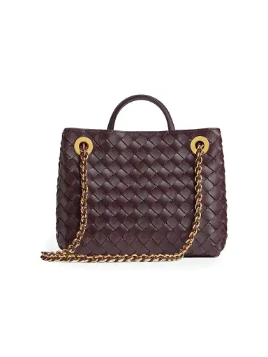 Bottega Veneta Women's Andiamo Small Chain Intrecciato Leather Top-Handle Bag - Barolo Brass | Thumbnail 6 Bottega Veneta Women's Andiamo Small Chain Intrecciato Leather Top-Handle Bag - Barolo Brass | Thumbnail 6
