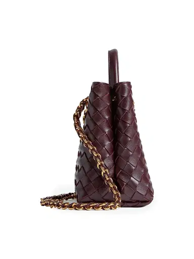 Bottega Veneta Women's Andiamo Small Chain Intrecciato Leather Top-Handle Bag - Barolo Brass | Thumbnail 7 Bottega Veneta Women's Andiamo Small Chain Intrecciato Leather Top-Handle Bag - Barolo Brass | Thumbnail 7