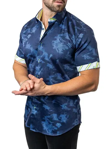 Maceoo Men's Galileo Nightsky Shirt - Blue | Thumbnail 3 Maceoo Men's Galileo Nightsky Shirt - Blue | Thumbnail 3