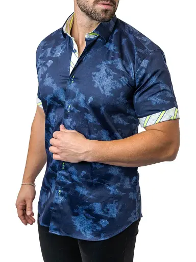 Maceoo Men's Galileo Nightsky Shirt - Blue | Thumbnail 4 Maceoo Men's Galileo Nightsky Shirt - Blue | Thumbnail 4