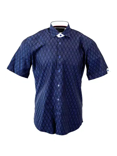 Maceoo Men's Fresh Losange Shirt - Blue | Thumbnail 4 Maceoo Men's Fresh Losange Shirt - Blue | Thumbnail 4