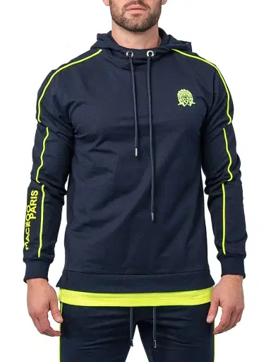 Maceoo Men's Current Hoodie - Blue | Thumbnail 2 Maceoo Men's Current Hoodie - Blue | Thumbnail 2