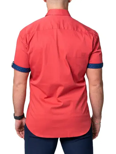 Maceoo Men's Galileo Sleek Shirt - Orange | Thumbnail 7 Maceoo Men's Galileo Sleek Shirt - Orange | Thumbnail 7