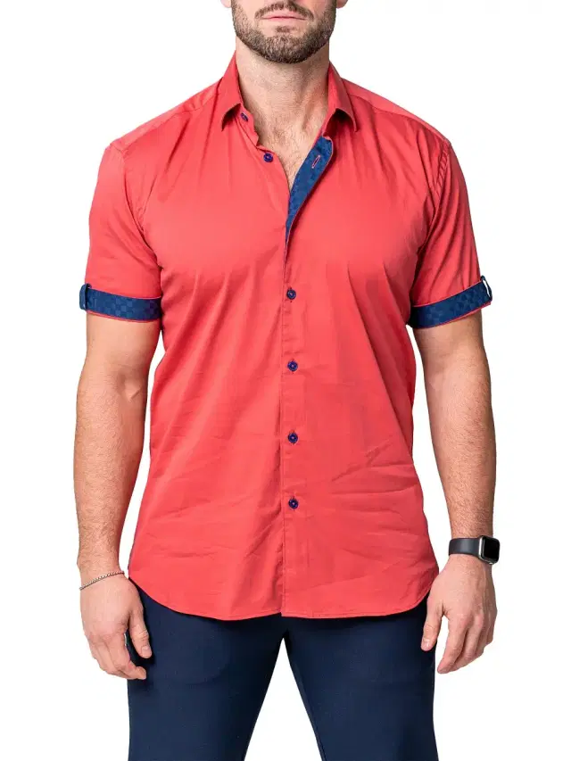 Maceoo Men's Galileo Sleek Shirt - Orange