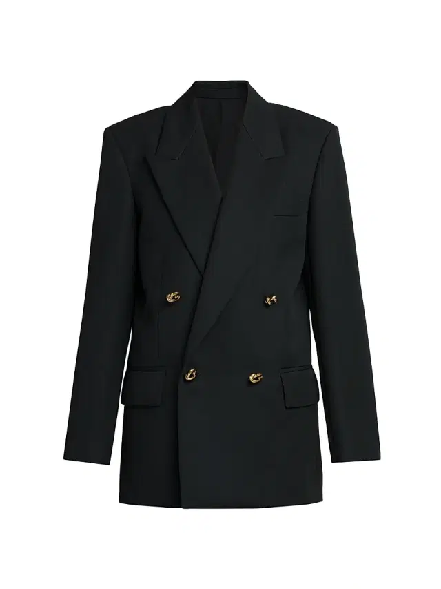 Bottega Veneta Women's Double-Breasted Wool Twill Blazer - Black