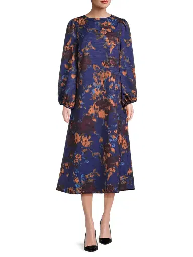 Misook Women's Abstract Woven Maxi Dress | Thumbnail 2 Misook Women's Abstract Woven Maxi Dress | Thumbnail 2