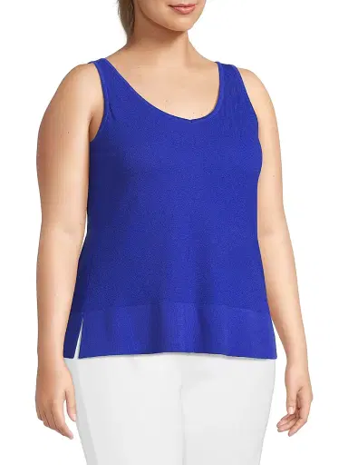 Ming Wang Women's Plus V-Neck Tank | Thumbnail 4 Ming Wang Women's Plus V-Neck Tank | Thumbnail 4