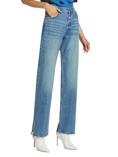 Anine Bing Women's Roy High-Rise Straight Jean - Nordic Blue - Size 32 | Thumbnail 4