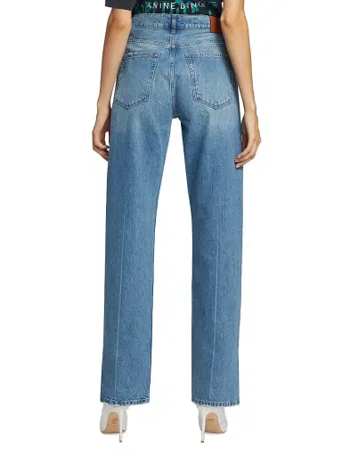 Anine Bing Women's Roy High-Rise Straight Jean - Nordic Blue - Size 32 | Thumbnail 5
