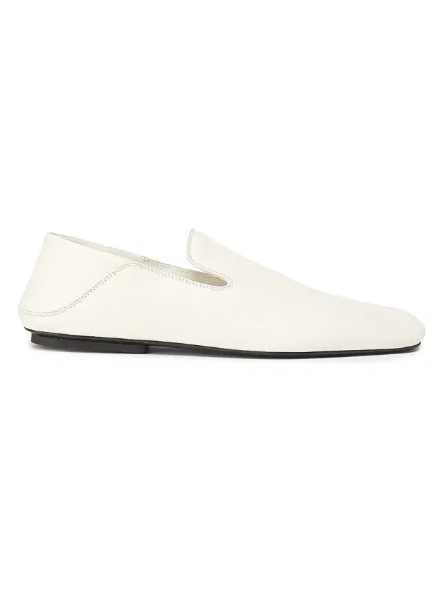 Women's Leather Ballet Flats - White