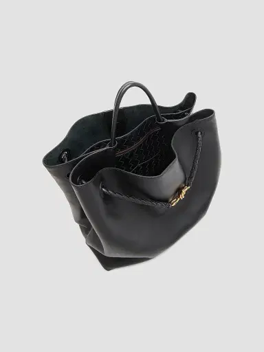 Bottega Veneta Women's Andiamo Large Leather Top Handle Bag - Black | Thumbnail 3