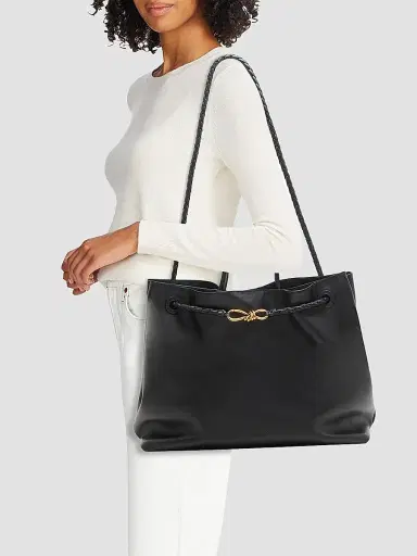 Bottega Veneta Women's Andiamo Large Leather Top Handle Bag - Black | Thumbnail 5