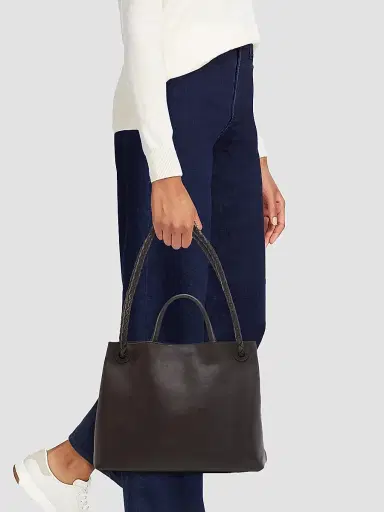 Bottega Veneta Women's Andiamo Medium Leather Top Handle Bag - Fondant | Thumbnail 2
