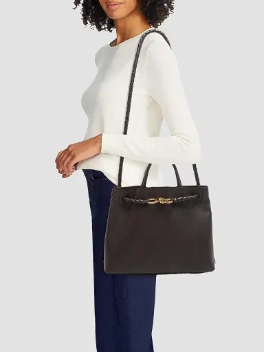 Bottega Veneta Women's Andiamo Medium Leather Top Handle Bag - Fondant | Thumbnail 3