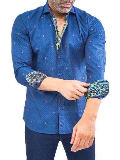 Maceoo Men's Einstein Symbols 12 Shirt - Blue | Thumbnail 4 Maceoo Men's Einstein Symbols 12 Shirt - Blue | Thumbnail 4
