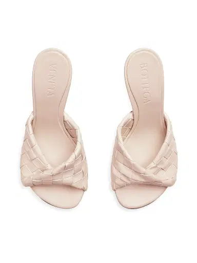 Bottega Veneta Women's Blink 90MM Intrecciato Leather Mules - New Cameo - Size 10 | Thumbnail 4 Bottega Veneta Women's Blink 90MM Intrecciato Leather Mules - New Cameo - Size 10 | Thumbnail 4