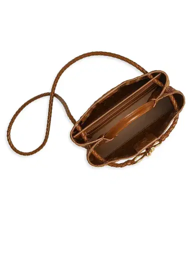 Bottega Veneta Women's Andiamo Intrecciato Suede Top Handle Bag - Amber | Thumbnail 5 Bottega Veneta Women's Andiamo Intrecciato Suede Top Handle Bag - Amber | Thumbnail 5
