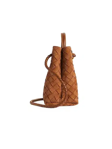 Bottega Veneta Women's Andiamo Intrecciato Suede Top Handle Bag - Amber | Thumbnail 6 Bottega Veneta Women's Andiamo Intrecciato Suede Top Handle Bag - Amber | Thumbnail 6
