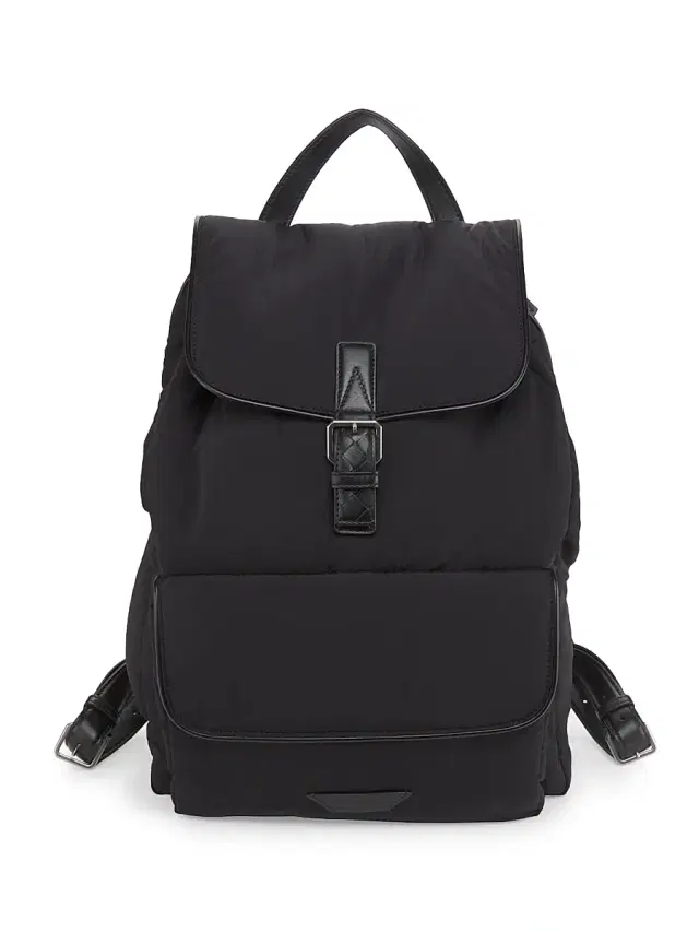 Bottega Veneta Men's Crossroad Intrecciato Leather Backpack - Black Silver