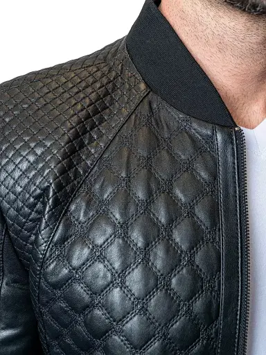 Maceoo Men's Leather Croco Jacket - Black - Size XXL | Thumbnail 7