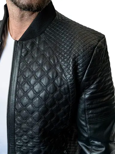 Maceoo Men's Leather Croco Jacket - Black - Size XXL | Thumbnail 8