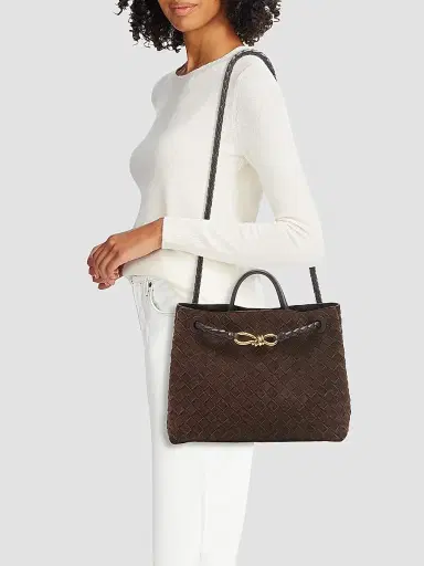 Bottega Veneta Women's Andiamo Suede Tote Bag - Fondant | Thumbnail 3