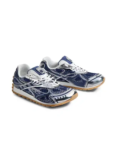 Bottega Veneta Men's Orbit Low-Top Sneakers - Blue Venezia Silver | Thumbnail 2