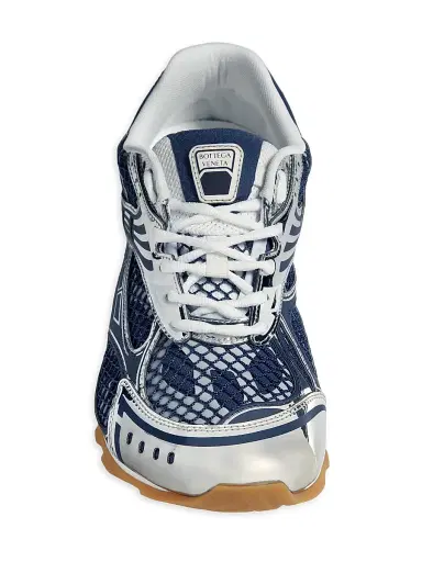 Bottega Veneta Men's Orbit Low-Top Sneakers - Blue Venezia Silver | Thumbnail 4