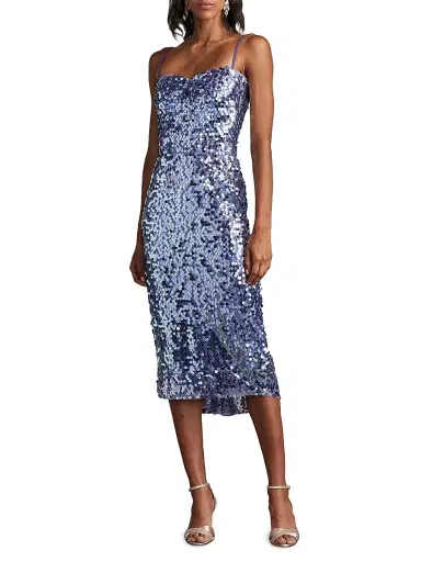 Sho by Tadashi Shoji Women's Paillettes Lattice Midi-Dress - Violet Shimmer - Size Medium | Thumbnail 2 Sho by Tadashi Shoji Women's Paillettes Lattice Midi-Dress - Violet Shimmer - Size Medium | Thumbnail 2