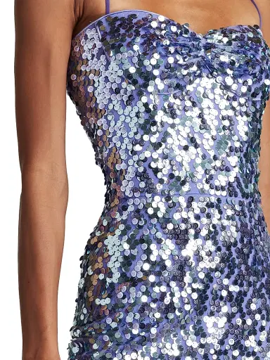 Sho by Tadashi Shoji Women's Paillettes Lattice Midi-Dress - Violet Shimmer - Size Medium | Thumbnail 5 Sho by Tadashi Shoji Women's Paillettes Lattice Midi-Dress - Violet Shimmer - Size Medium | Thumbnail 5