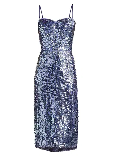 Sho by Tadashi Shoji Women's Paillettes Lattice Midi-Dress - Violet Shimmer - Size Medium | Thumbnail 1 Sho by Tadashi Shoji Women's Paillettes Lattice Midi-Dress - Violet Shimmer - Size Medium | Thumbnail 1