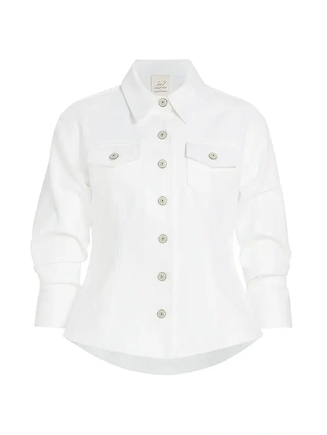 Women's Formfitting Denim Jacket - White