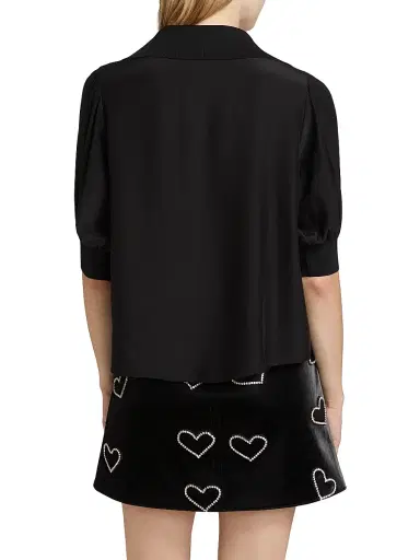 Cinq à Sept Women's Weldon Gathered Top - Black | Thumbnail 5