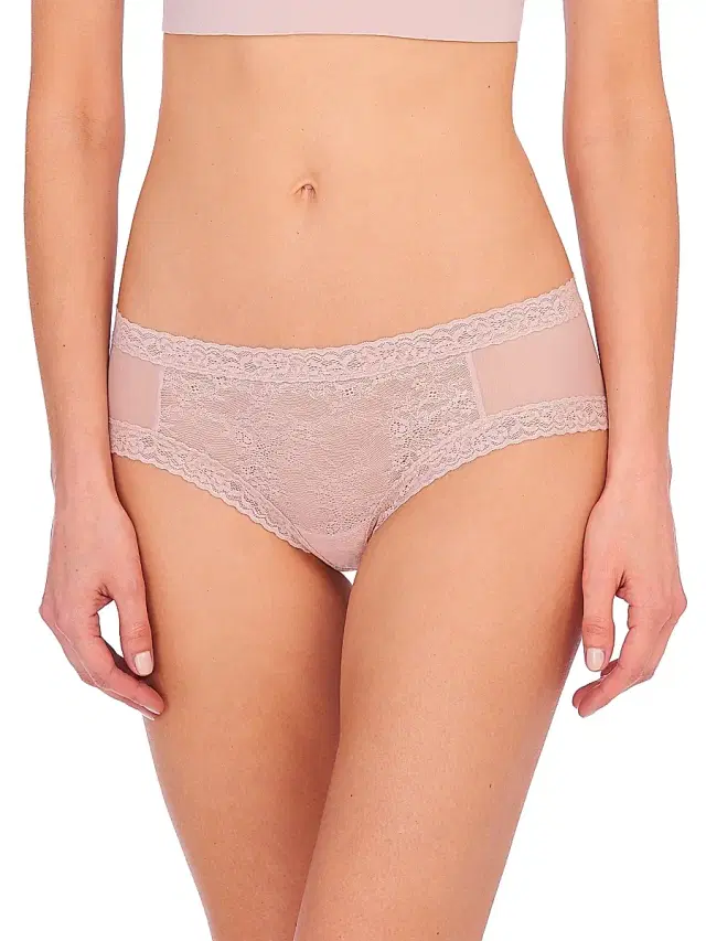 Natori Women's Escape Front Lace Girl Brief - Rose Beige - Size XL