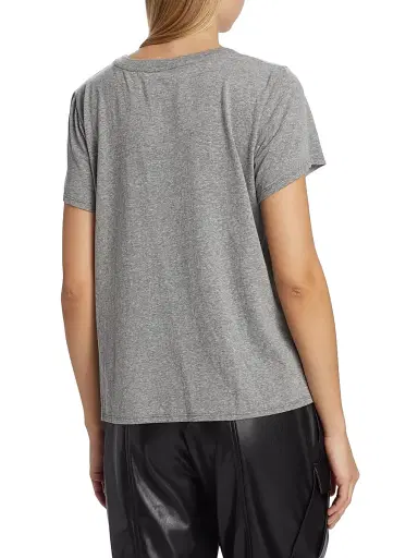 Cinq à Sept Women's Paris 57 EmbellishedCotton-Blend Short-Sleeve T-Shirt - Heather Grey Silver | Thumbnail 5