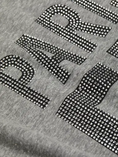 Cinq à Sept Women's Paris 57 EmbellishedCotton-Blend Short-Sleeve T-Shirt - Heather Grey Silver | Thumbnail 7