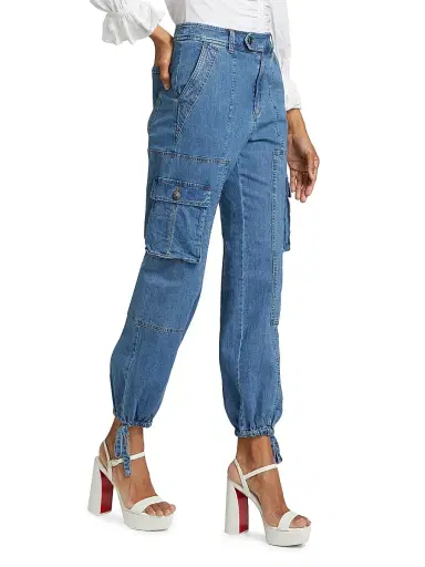 Cinq à Sept Women's Zola Denim Cargo Pants | Thumbnail 4