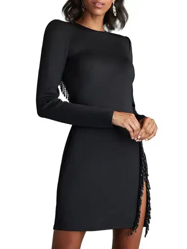 Sho by Tadashi Shoji Women's Scuba-Knit Beaded Minidress | Thumbnail 2 Sho by Tadashi Shoji Women's Scuba-Knit Beaded Minidress | Thumbnail 2