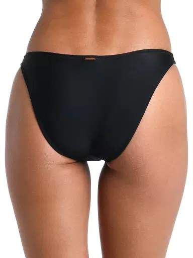 L'AGENCE Women's Solids Jean Scoop-Front Bikini Bottom - Black | Thumbnail 3
